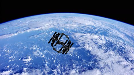 Internationale-Raumstation-Im-Weltraum-über-Dem-Planeten-Erde